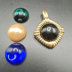 Kenneth Jay Lane KJL Signed Designer Interchgeable Magnetic Pendant